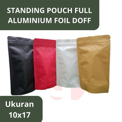 Jual 50 PCS KEMASAN STANDING POUCH FULL ALUFOIL DOFF WARNA 10 X 17