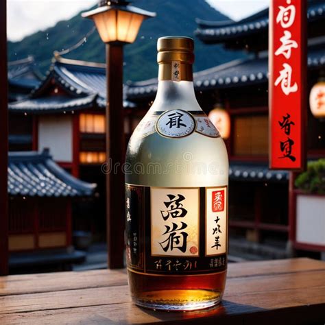 Japanese Sake Traditional Japanese Asian Rice Wine Liquor Liquer Alcohol Beverage Stock