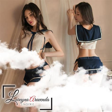 Jual Lareyna Aravenda Set Lingerie G String Model Kostum Seragam