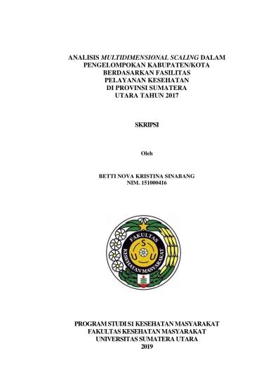 Analisis Multidimensional Scaling Dalam Pengelompokan Kabupaten Kota