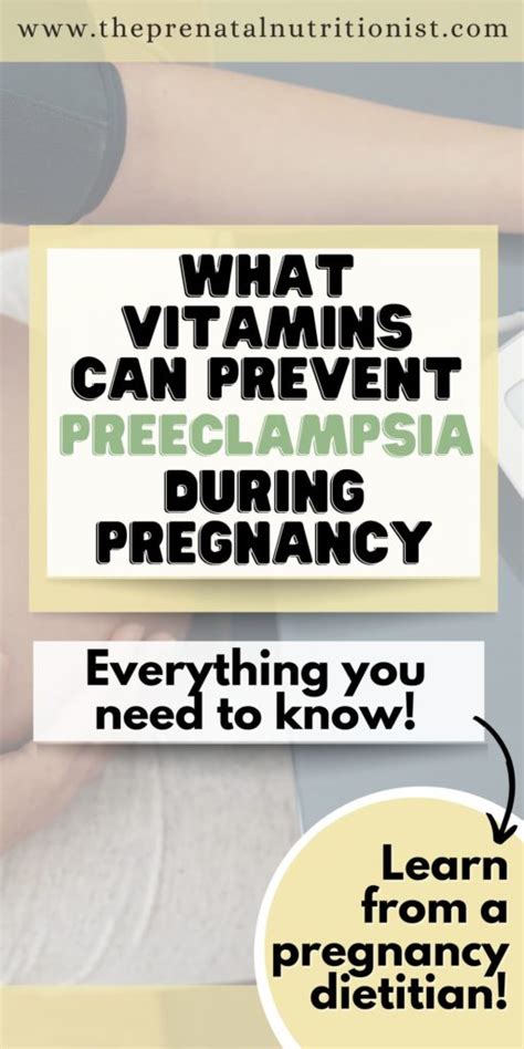 What Vitamins Help Prevent Preeclampsia The Prenatal Nutritionist