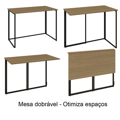 Mesa Dobr Vel Mobile Estilo Industrial Cm Weboffice Fresno Preto