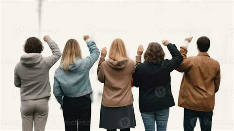 Protest and human rights concept - group of angry people protesting on ...