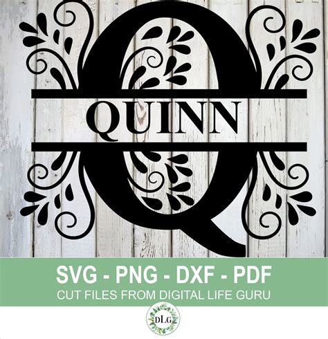 Q-split Alphabet Q Monogram Q Letter SVG DXF Downloadable - Etsy