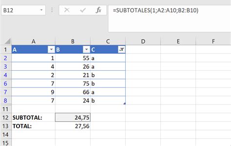 La función de Excel SUBTOTALES explicada de la forma más sencilla