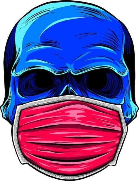 Premium Vector Skull In The Medical Mask Vector Illustration