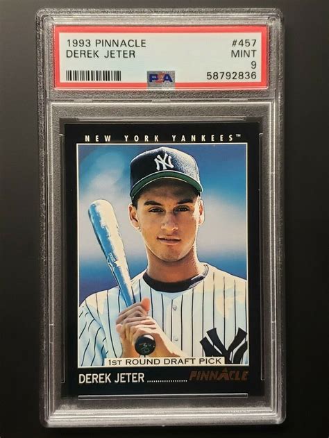 1993 PINNACLE DEREK JETER 457 ROOKIE RC CARD YANKEES HOF MINT PSA 9