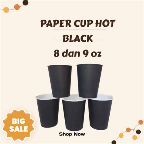 Jual Paper Hot Cup Black 9 Oz 8 Oz 9 Oz Jakarta Selatan Jakarta Cup Tokopedia