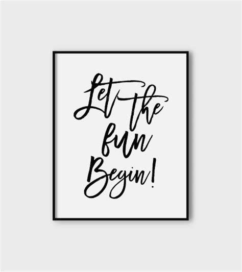 Let the fun begin poster downloadable poster party print | Etsy