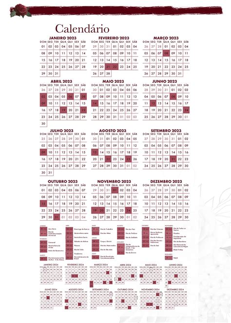 Planner Floral Marsala Calendario 2023 Fazendo A Nossa Festa