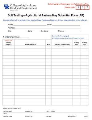 Fillable Online Muhlenberg Ca Uky Agricultural Pasture Hay Soil Test