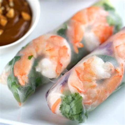 Shrimp Spring Rolls With Peanut Dipping Sauce Punchfork