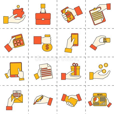 Financial Management Flat Icons Stock Vector Illustration Of Resize