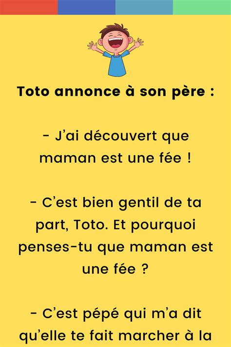 Toto annonce à son père Jai découvert que maman est une fée C