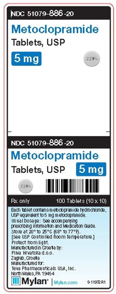 Fda Label For Metoclopramide Tablet Oral Indications Usage Precautions