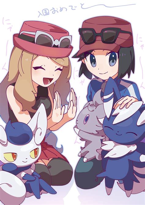 Serena Calem Espurr Meowstic Meowstic And 1 More Pokemon And 1