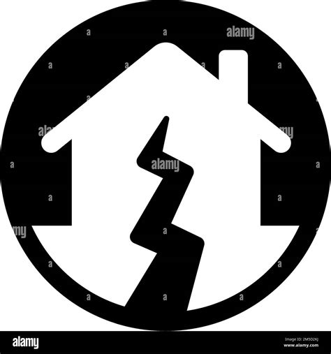 House Collapse Earthquake Disaster Vector Icon Illustration Stock