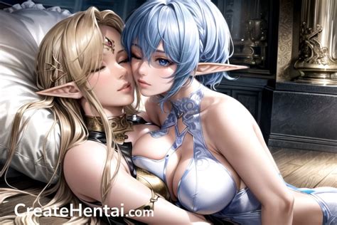 Elf Ears Girls Kissing Surreal Hentai AI Porn