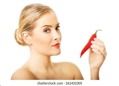 Portrait Nude Woman Holding Chilli Stock Photo 329116709 Shutterstock