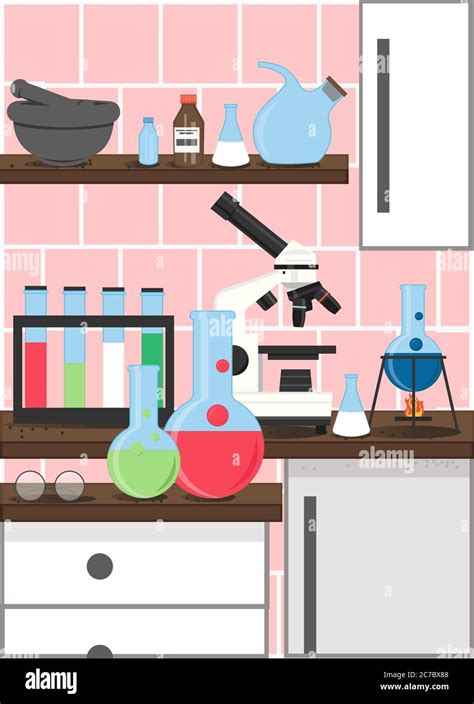 Chemistry science lab vector poster design template Stock Vector Image ...