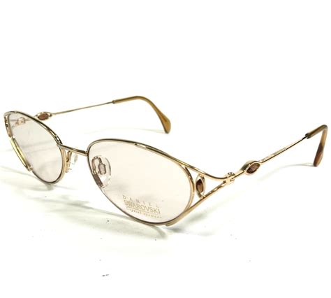 Daniel Swarovski Kt Gp Eyeglasses Frames S V Gold Oval