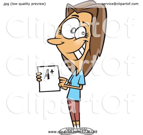 Cartoon Woman Holding a Good Grade by toonaday #1736148