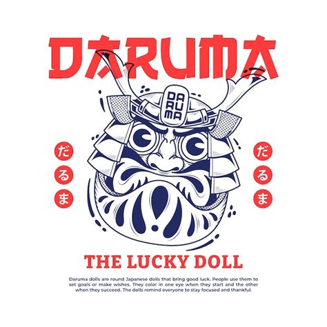 Premium Vector Japanese Daruma Doll Streetwear Shirt Illustration