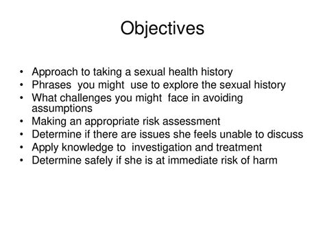 Womens Sexual Health History Taking And Risk Assessment Ppt Download