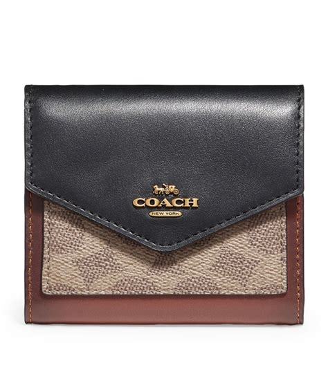 Coach Beige Signature Canvas Trifold Wallet Harrods Uk