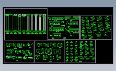 欧式构件图库1 Autocad 2004模型图纸下载 懒石网