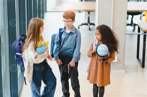 Portrait of kids standing in elementary school hallway 38351279 Stock Photo at Vecteezy