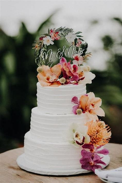 Colorful Tropical Wedding Cake Ideas Emmalovesweddings