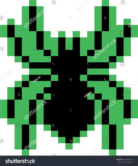 Spider Pixel Art Isolated On White Stock Vector Royalty Free