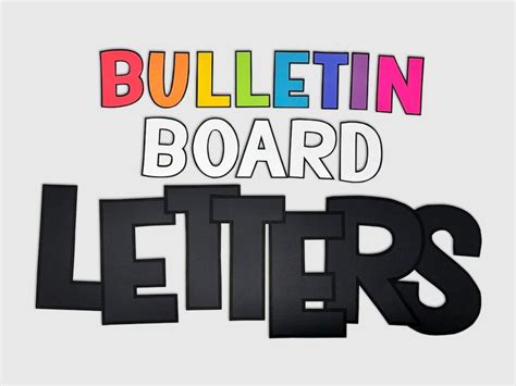 the words bulletin board letters are made up of black and white paper ...