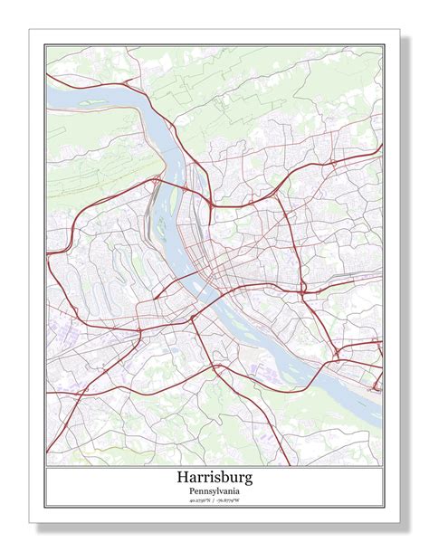 Harrisburg Pennsylvania USA City Map – SterlingCarto