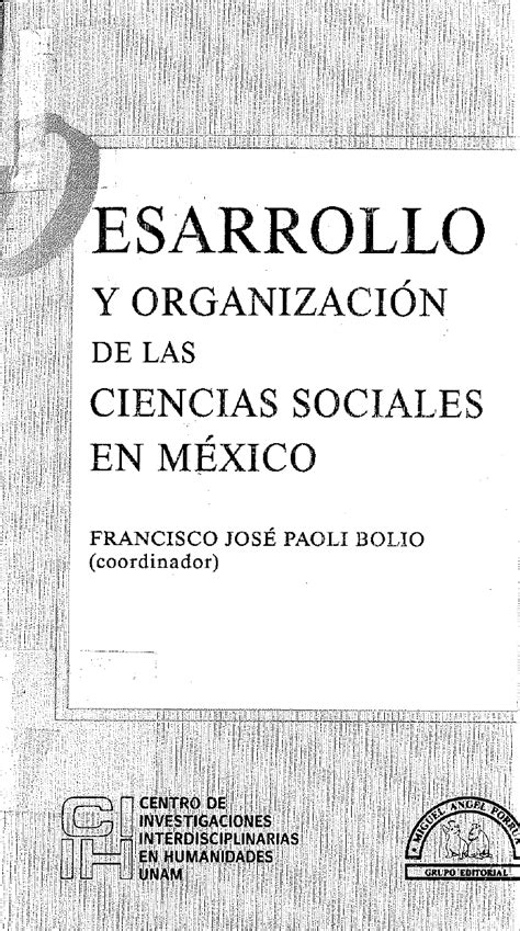 Desarrollo Y Organizaci N De Las Ciencias Sociales En M Xico Comecso