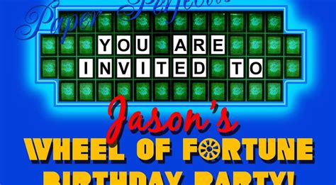 Paper Perfection: Wheel of Fortune Invitation and Party Printables