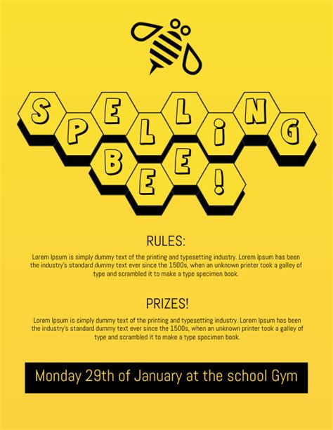 Copy Of Spelling Bee Contest Flyer Template Postermywall