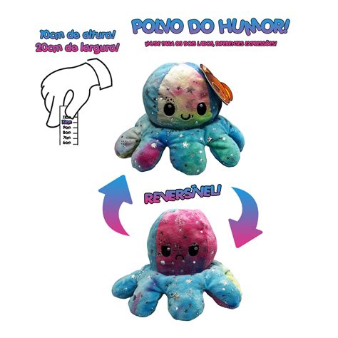 Polvo Reversível Bipolar Pelúcia Tik Tok 10cm Sandra Presentes e