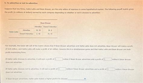 Solved To Advertise Or Not To Advertise Suppose That Two Chegg