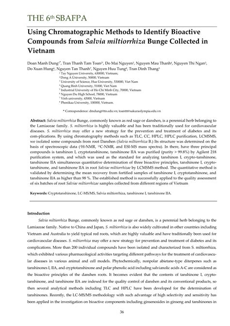 PDF THE 6 Th SBAFPA 36 Using Chromatographic Methods To Identify