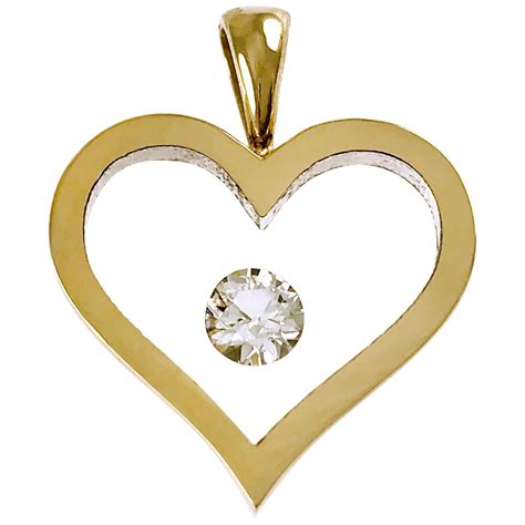 Large Floating Diamond Gold Heart Pendant At 1stDibs