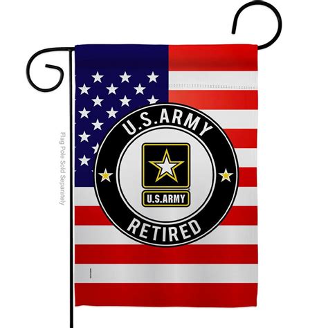 Two Group Flag United State Army Retired Military Veteran Usa Decor