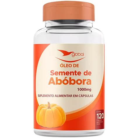 Óleo de Semente de Abóbora Global Suplementos 120 Cápsulas Óleo de