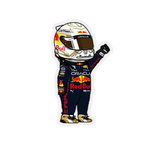 Max Verstappen Stickers 2x2 3x3 4x4 6x6 Transparent Or White Print Etsy