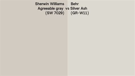 Sherwin Williams Agreeable Gray Sw 7029 Vs Behr Silver Ash Gr W11 Side By Side Comparison