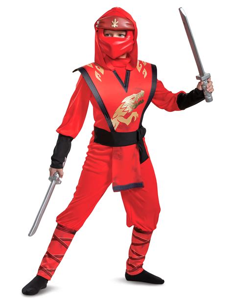 Kai LEGO Ninjago Legacy Kostüm für Jungen Faschingskostüm rot schwarz