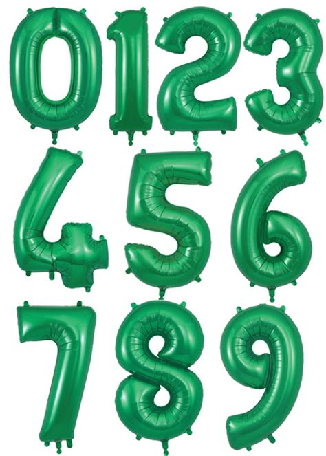 Large Bright Green Number Inflated Helium Balloon