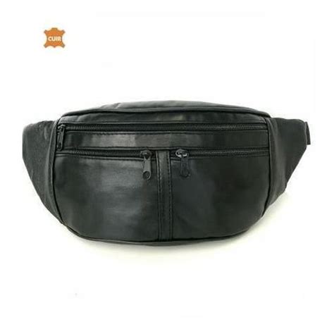 SACOCHE BANANE EN CUIR NOIR Noir Cdiscount Bagagerie Maroquinerie