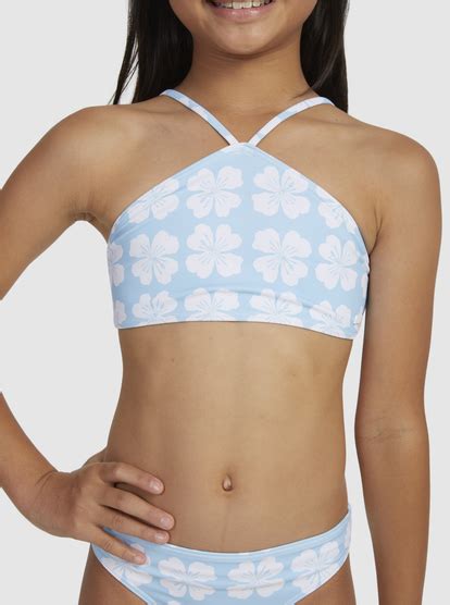 Girls 7 16 Vacation Memories Two Piece Crop Top Bikini Set Roxy